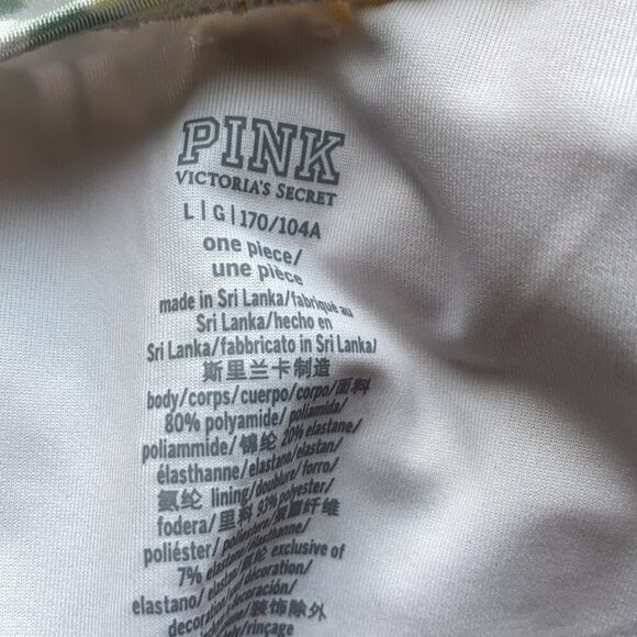 PINK White Shine Floral Ruffle Deep V swimsuit summer vacation beach - Picture 6 of 6